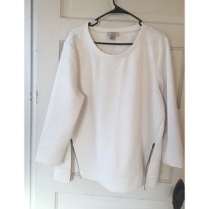 Loft textured off white sweater